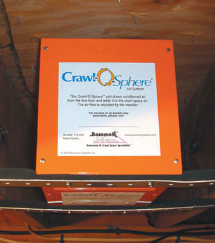 Block wall clear covering for wet crawl spaces in Milford