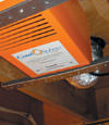closeup of a clear plastic covering on a Milford crawl space block wall