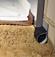 A crawl space encapsulation and insulation system, complete with drainage matting for flooded crawl spaces in Rye Brook