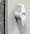 Knobs for our long-lasting crawl space doors installed in Danbury, Connecticut 
