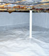 A sealed crawl space in Bridgeport with a vapor barrier