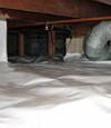 A Bridgeport crawl space moisture system with a low ceiling