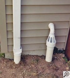 No-freeze basement drain discharge line in Greenwich