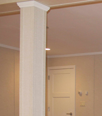 Easy Wrap column sleeves in Fairfield basement