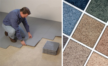 Basement subfloor matting and basement carpeting in Connecticut