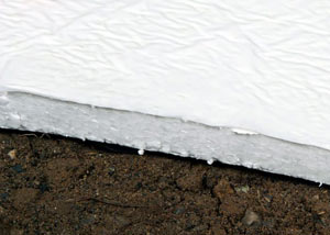 Insulation installed on a crawl space floor in Simsbury