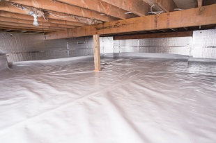 crawl space vapor barrier in Milford installed by our contractors
