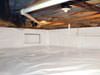 Moisture barrier installed in a Tolland crawl space