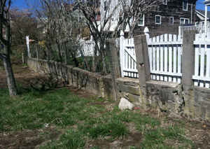 a retaining wall installed in West Hartford