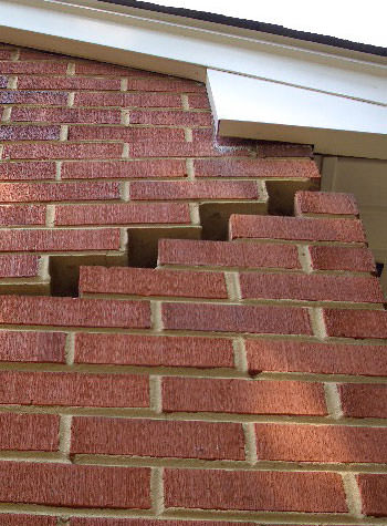 stair step cracking on a foundation wall in Norwalk