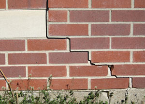 a foundation wall crack on a North Haven home.