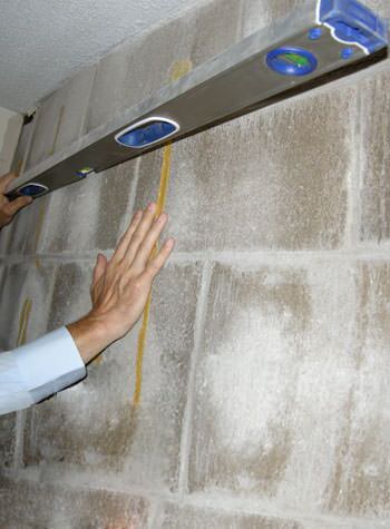 severe foundation wall failure symptoms of a basement wall in East Lyme