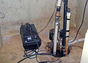 Pedestal sump pump system installed in a home in Shelton