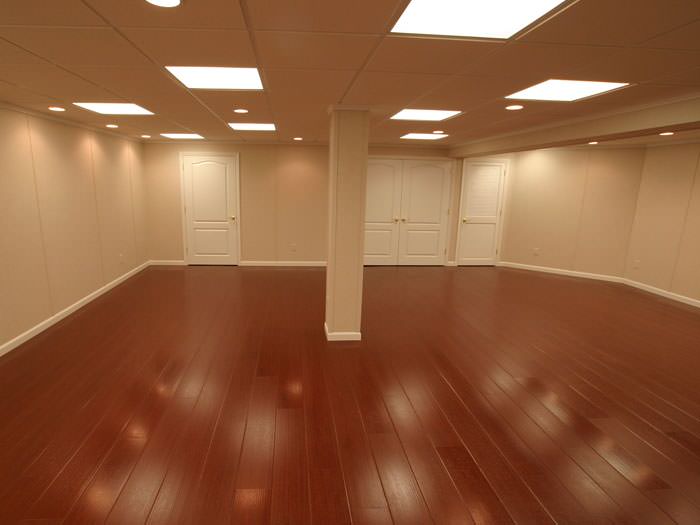 Wood Laminate Basement Floor Finishing in Stamford, Norwalk, West