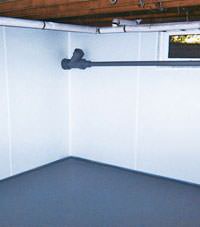 Plastic basement wall panels installed in a Darien, Connecticut home