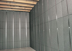 SilverGlo™ insulation and metal studs making up our Basement to Beautiful panels